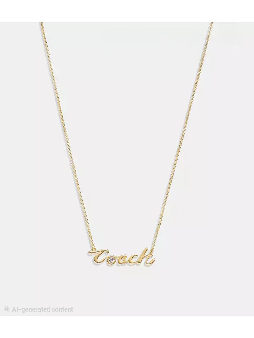 Coach Logo Script Necklace - Picture 2 of 4